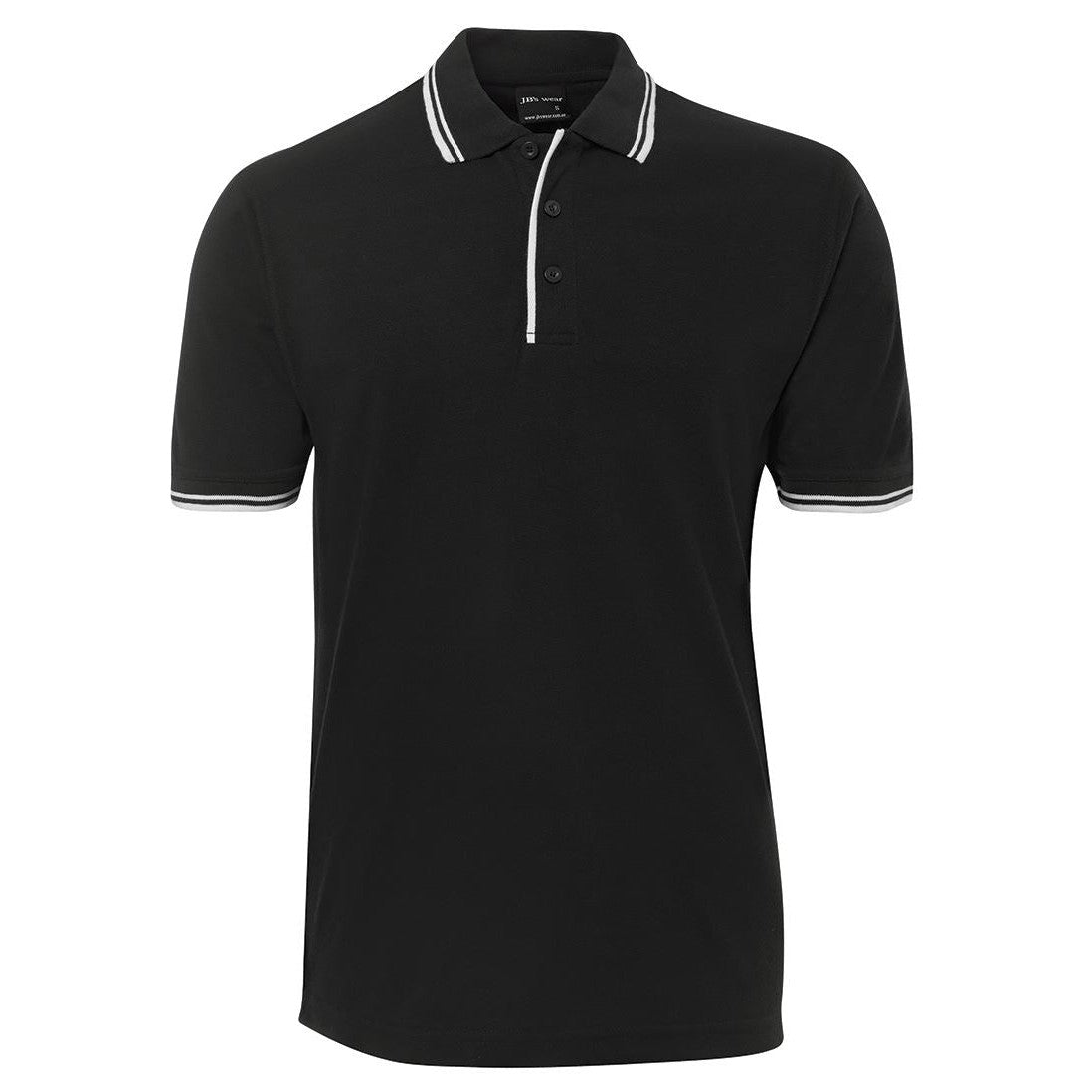 QA BATH - 2CP - CONTRAST POLO - BLACK/WHITE