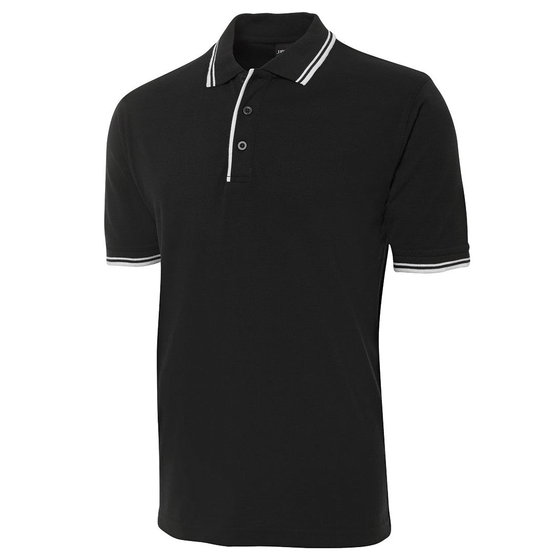 QA BATH - 2CP - CONTRAST POLO - BLACK/WHITE