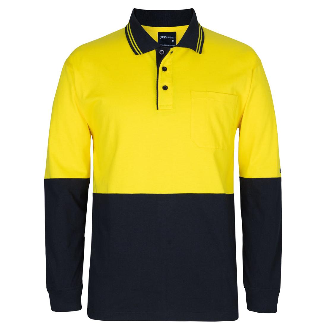HI VIS L/S ARM COTTON POLO - 6CPHL
