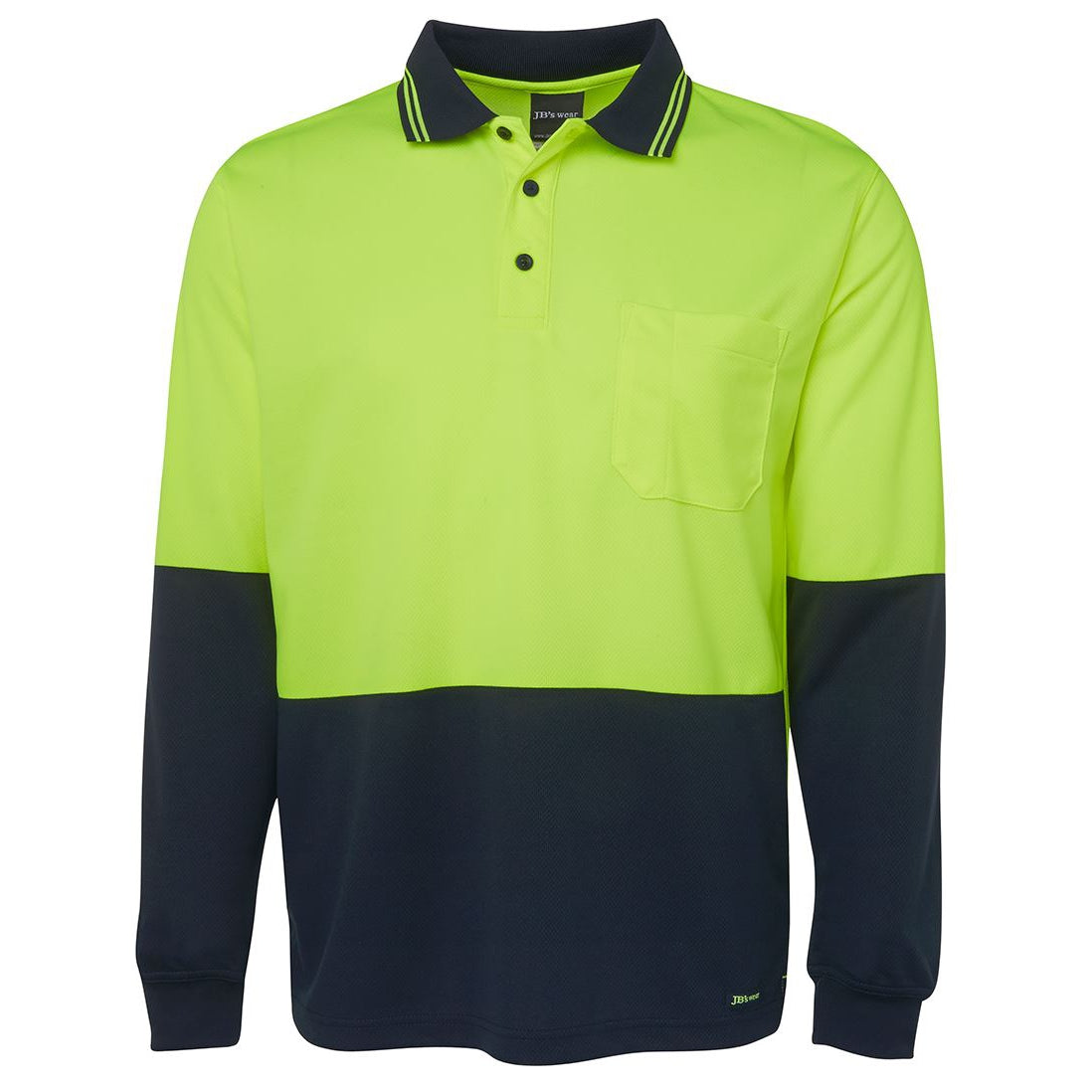 FENCEMAKERS - 6HVPL - HIVIS L/S TRAD POLO - LIME/NAVY