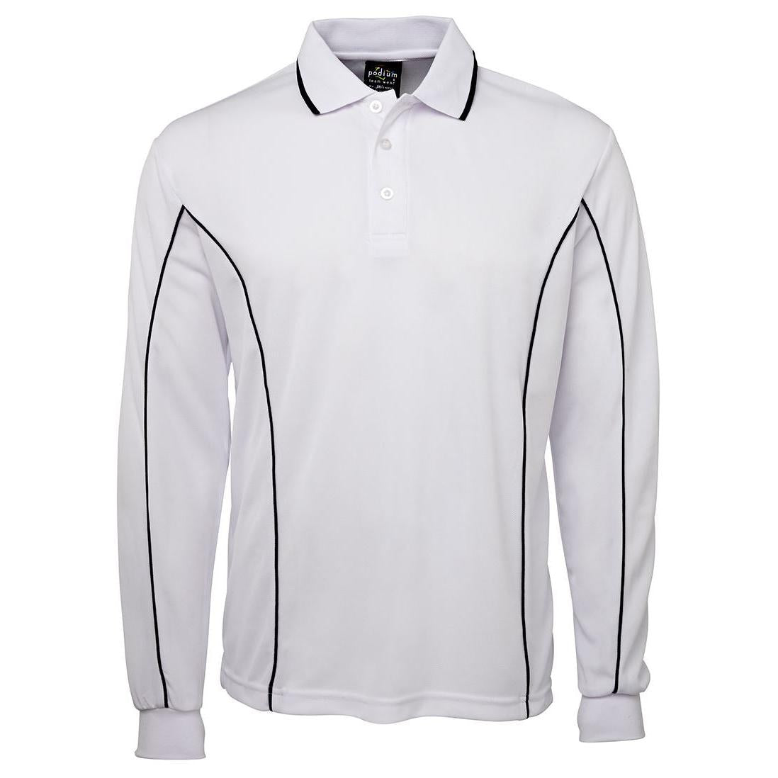 CARINE P.E - STAFF POLO - 7PIPL PODIUM L/S PIPING POLO