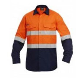 ACTION GLASS - K54880 - MENS HIVIS WORK COOL 2 REFLECTIVE SHIRT - ORANGE/NAVY