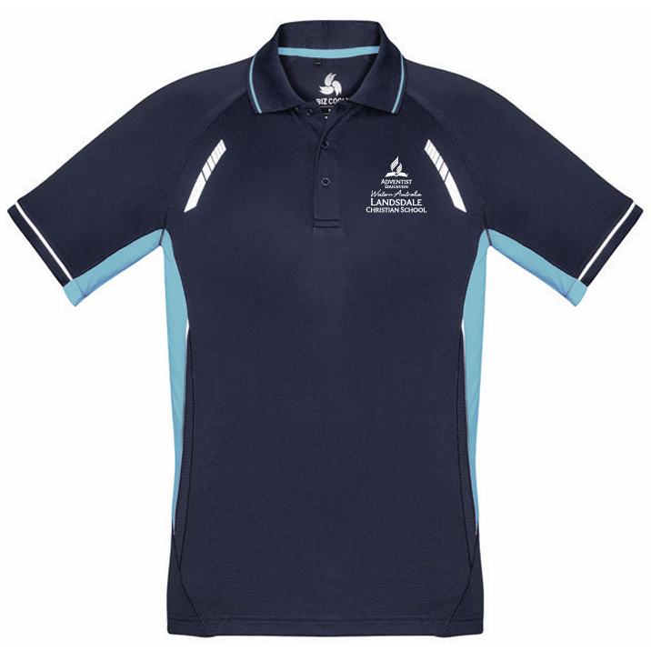 LANDSDALE CHRISTIAN SCHOOL - P700LS/P700MS - NAVY/SKY/SILVER - STAFF POLO