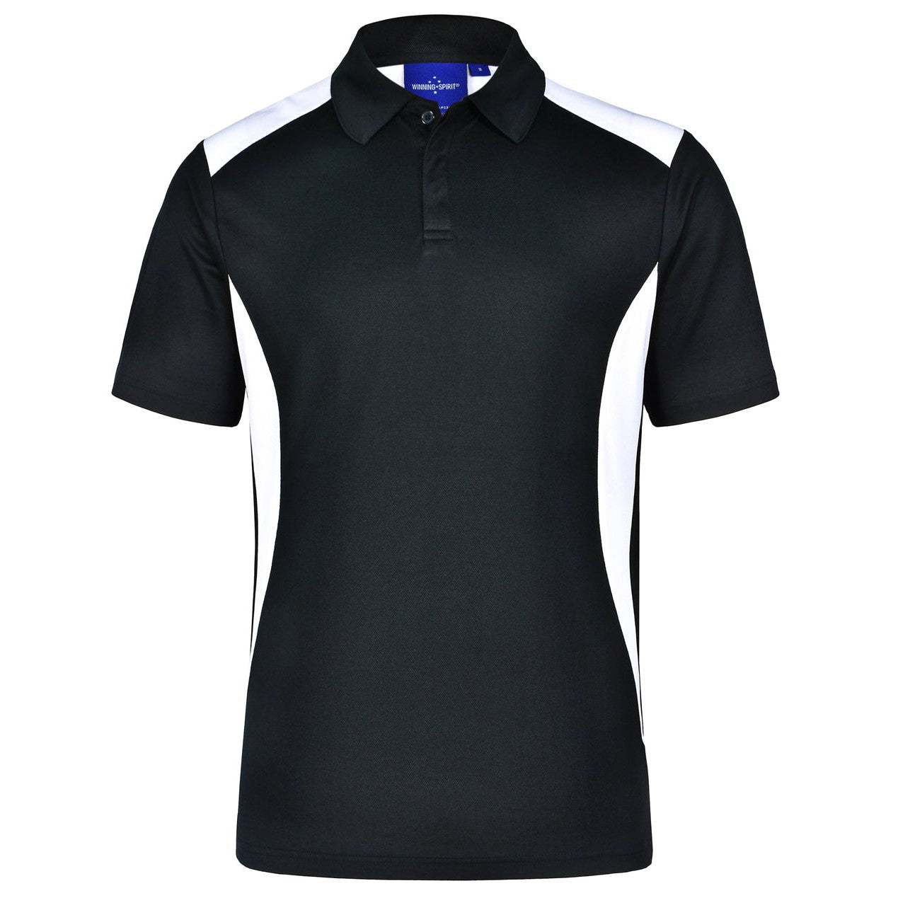 CAREY BAPTIST - PS31 - MENS STAFF POLO (TECH) - BLACK/WHITE