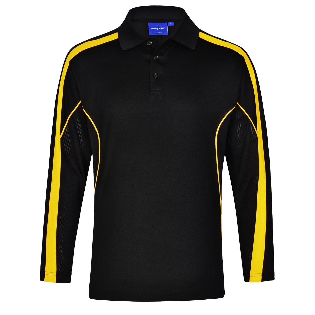 ST BRIGID'S - STAFF MAINTENANCE - PS70/PS69 - L/S POLO - BLACK/GOLD