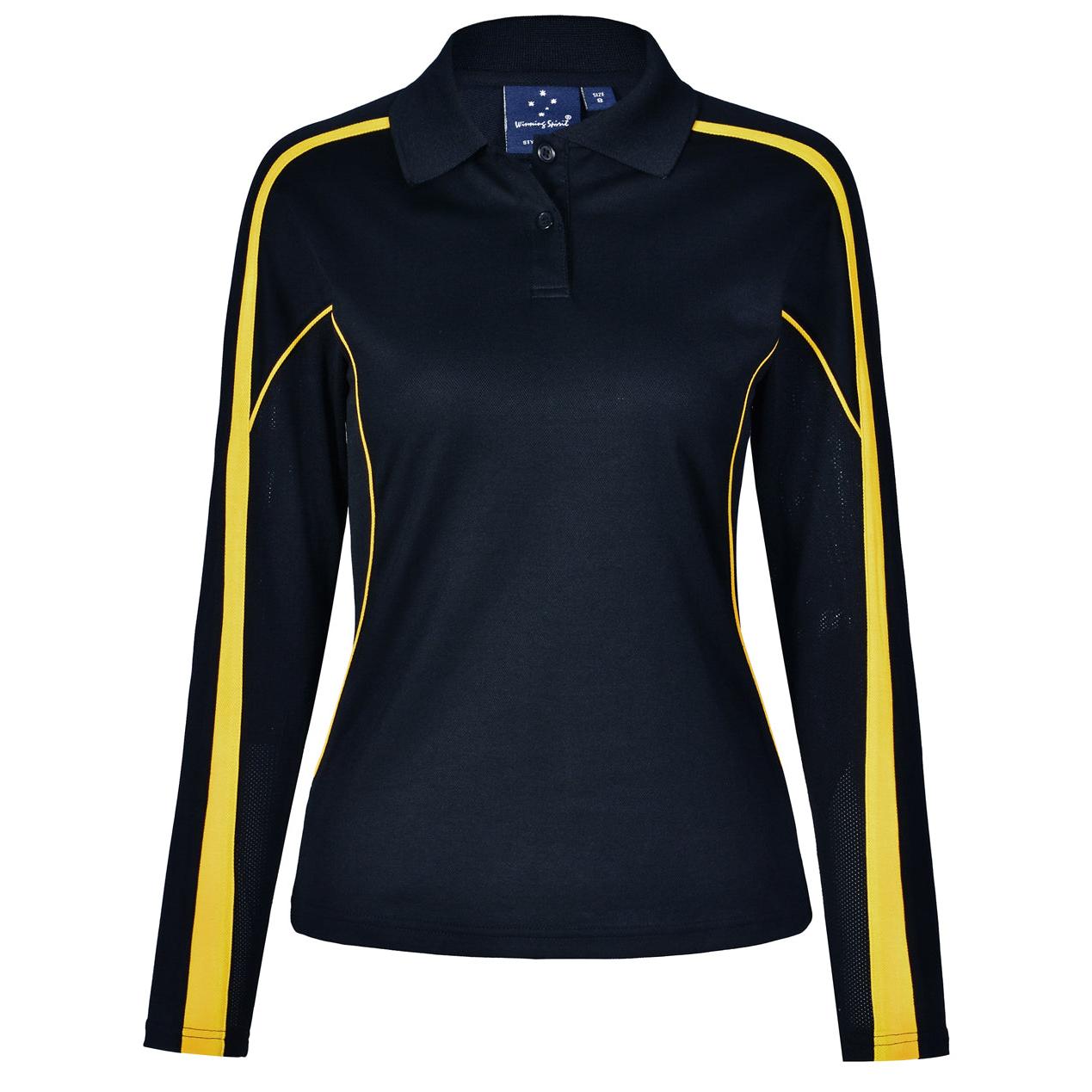 ST BRIGID'S - STAFF MAINTENANCE - PS70/PS69 - L/S POLO - BLACK/GOLD