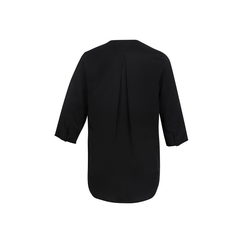 QA BATH - S015LT - WOMENS LILY LONGLINE BLOUSE - BLACK