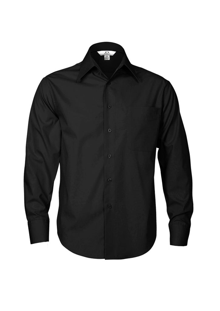 VESUVIO P - SH714 - MENS METRO LONG SLEEVE SHIRT - BLACK