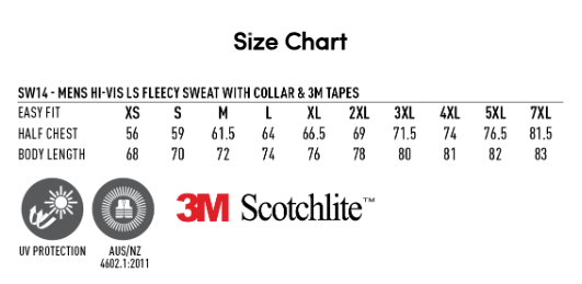 ACCESS UNLIMITED - SW14 - HI-VIS LONG SLEEVE FLEECE SWEAT - YEL/NVY