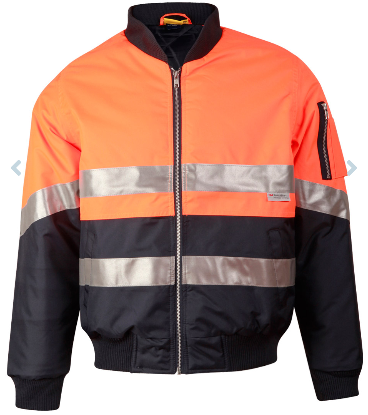 ACTION GLASS - SW16A - Hi-Vis TWO TONE FLYING JACKET - ORANGE/NAVY