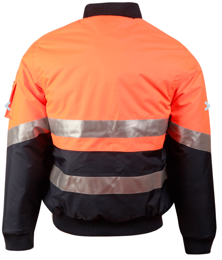 ACTION GLASS - SW16A - Hi-Vis TWO TONE FLYING JACKET - ORANGE/NAVY