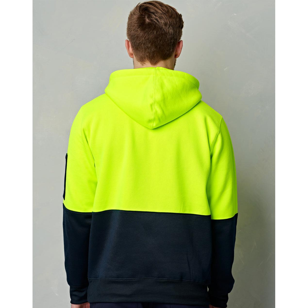 VESUVIO P -SW38 - HV PULL OVER HOODIE - YELLOW/NAVY