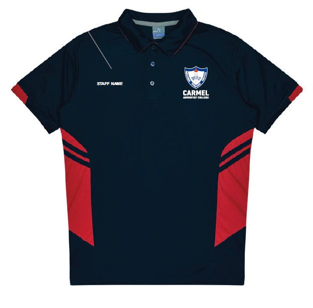 CARMEL ADVENTIST - STAFF - 1311/2311 - POLO - NAVY/RED - WITH NAME
