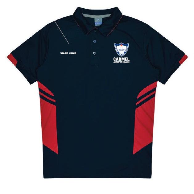CARMEL ADVENTIST - STAFF - 1311/2311 - POLO - NAVY/RED - WITH NAME