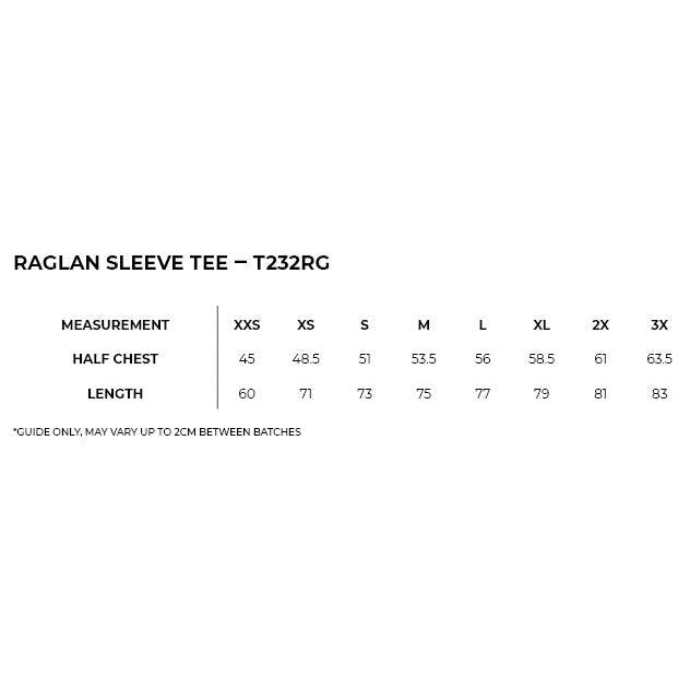 RAGLAN SLEEVE TEE - T232RG