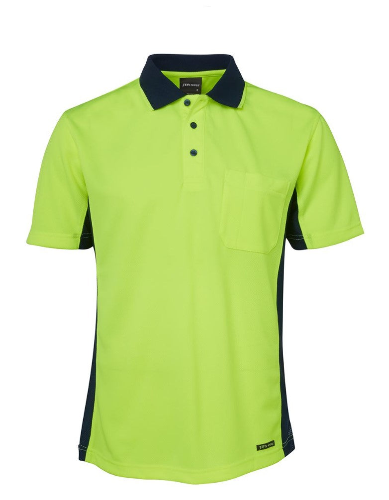 VESUVIO P - 6SPHS - HI VIS S/S SPORT POLO - LIME/NAVY