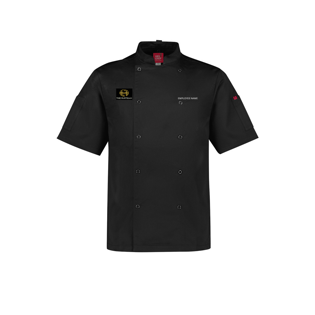 THE PARTISAN - CH232MS - MENS S/S CHEF JACKET - BLACK