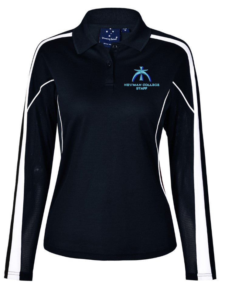 NEWMAN C - STAFF - PS69/PS70 - LEGEND PLUS L/S POLO - NAVY/WHITE