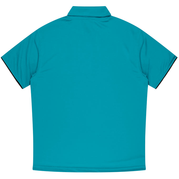QUOKKA - W1302 - MENS YARRA POLO - TEAL/BLACK