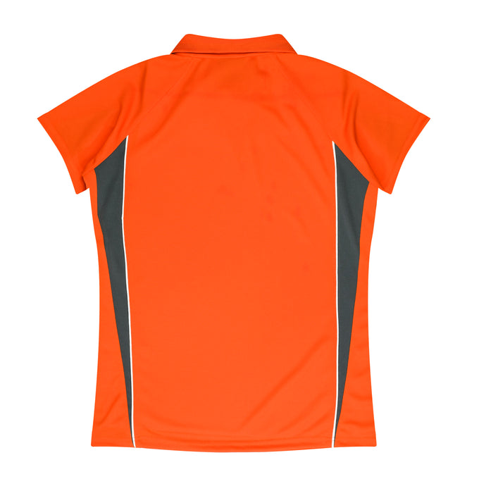 PINNACLE - (BROOME) - 2304 - EUREKA LADIES POLOS - ORANGE/CHARCOAL