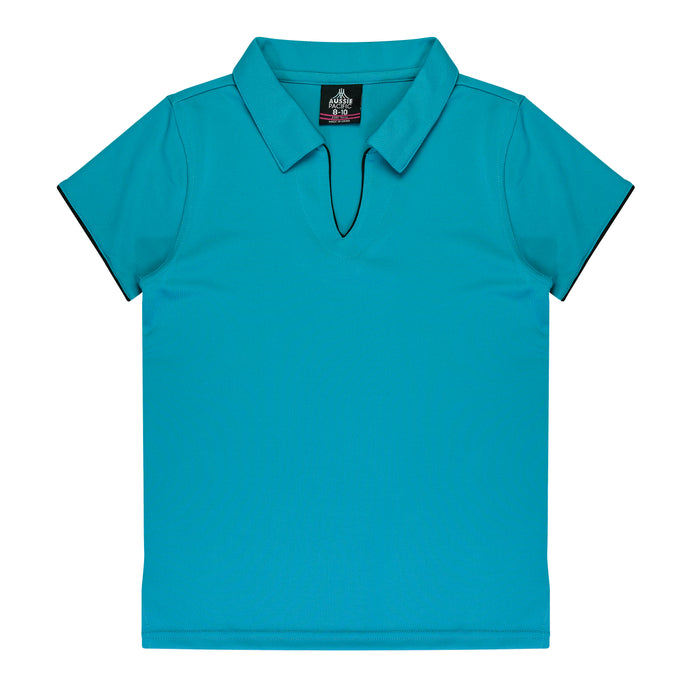 QUOKKA - 2302 - LADIES YARRA POLO - TEAL/BLACK
