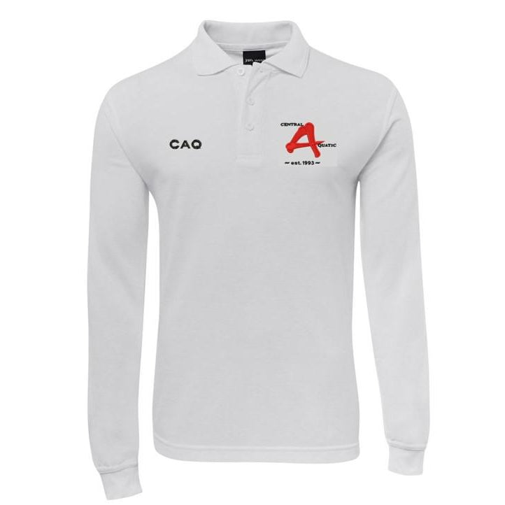 CENTRAL AQUATIC 2KLP KID'S L/SLEEVE POLO - WHITE