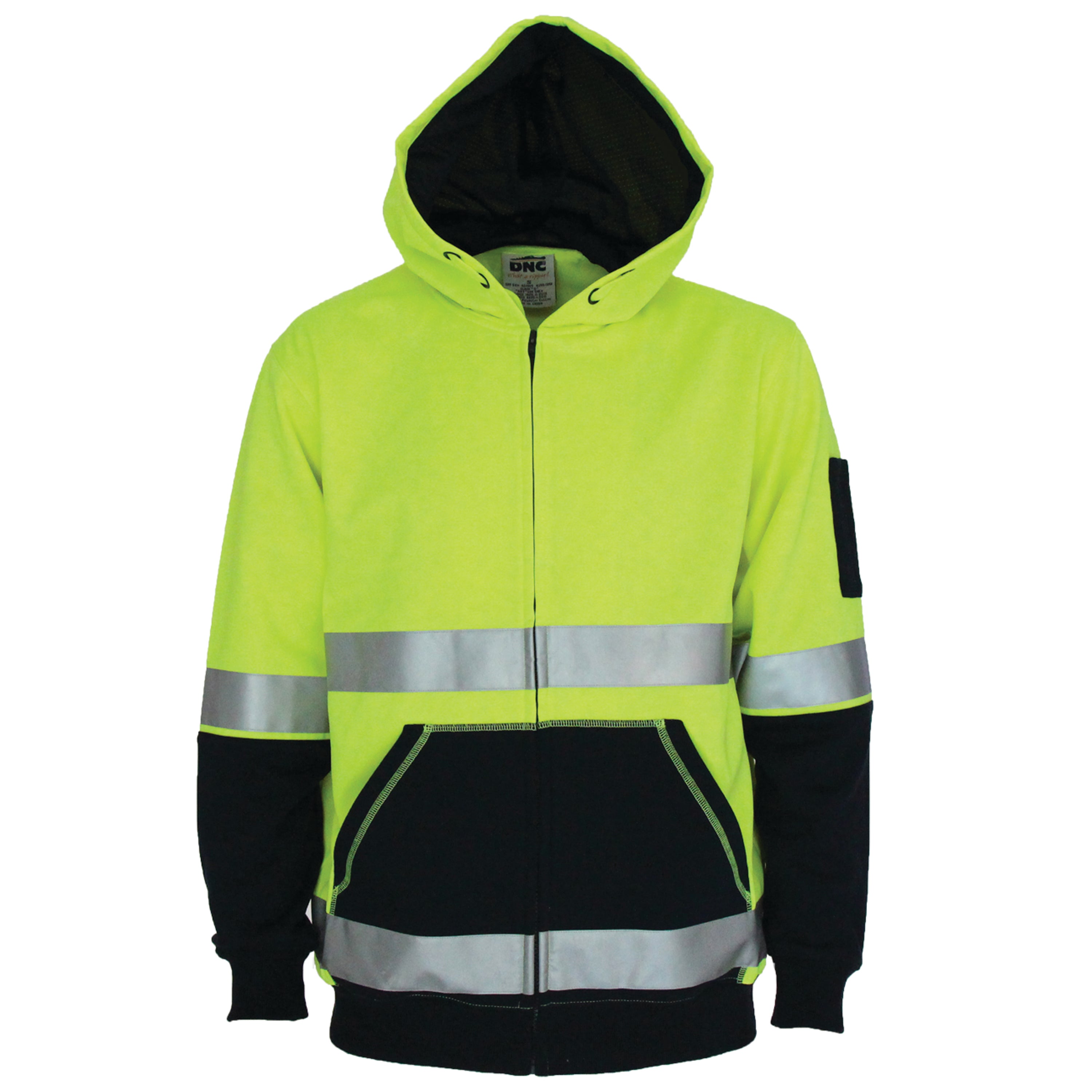 PINNACLE - (MALAGA) - 3788 - HIVIS 2 TONE FULL ZIP FLEECY HOODIE WITH CSR R/TAPE - Y/N
