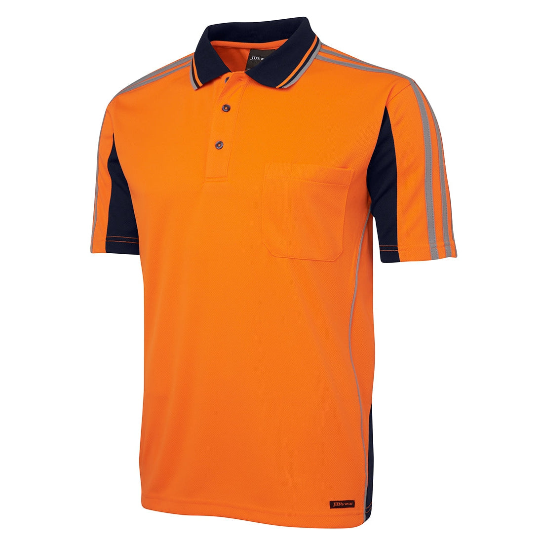 PINNACLE - (MALAGA) - 6AT4S - HIIS S/S ARM TAPE POLO - ORNG/NAVY