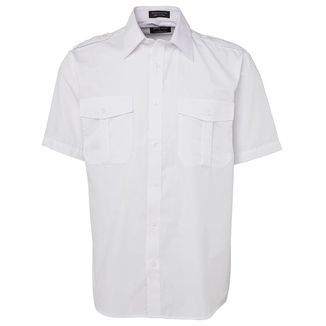 TRAVELMARVEL - 6EWSC - MENS EPAULETTE SHIRT S/S - WHITE
