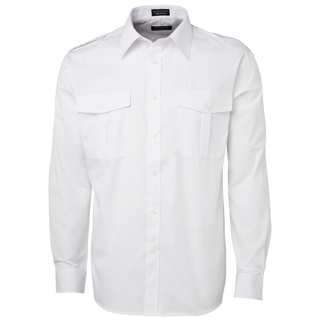PINNACLE - (MALAGA) - 6EWSC - MENS EPAULETTE SHIRT L/S - WHITE