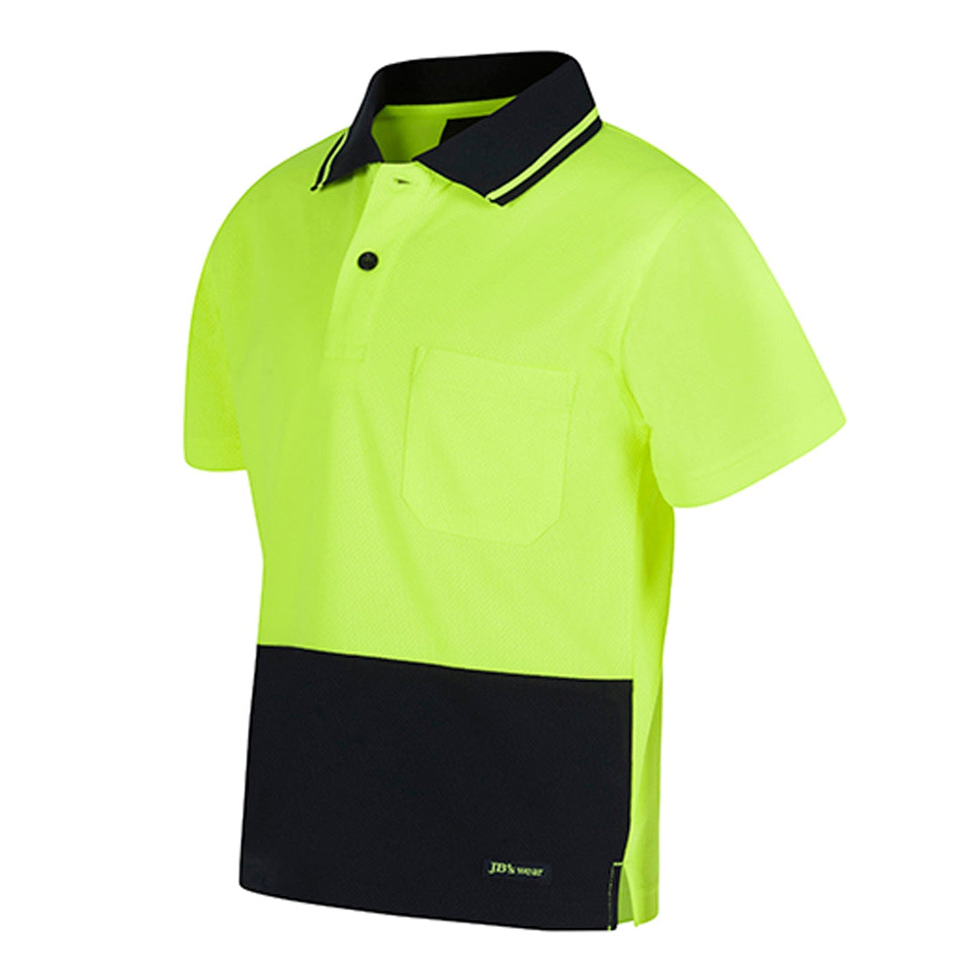 FENCEMAKERS - 6HVNC - HIVIS NON CUFF POLO - LIME/NAVY