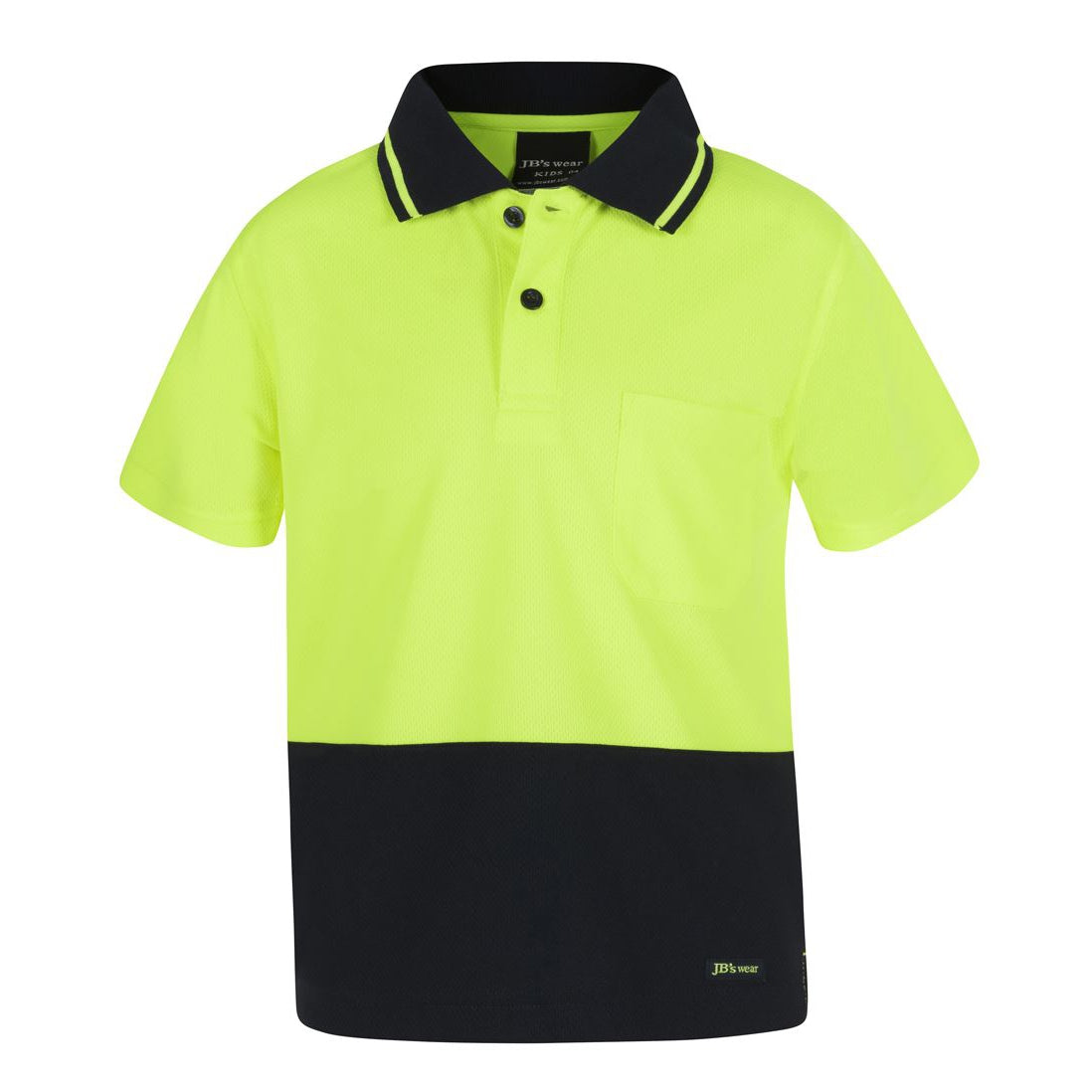 FENCEMAKERS - 6HVNC - HIVIS NON CUFF POLO - LIME/NAVY
