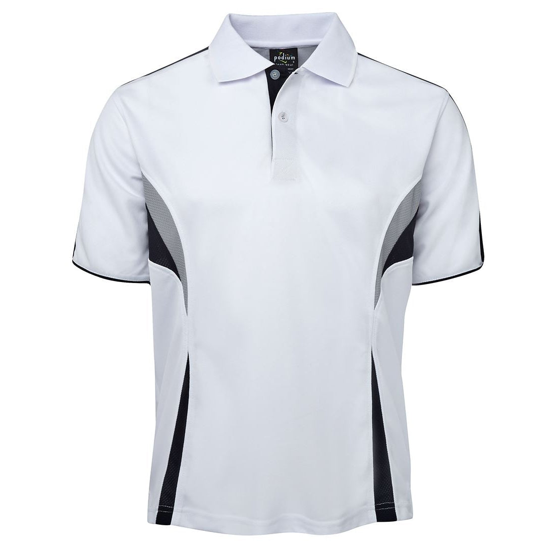 PINNACLE - (MALAGA) - 7COP - MENS PODIUM COOL POLO - WHITE/NAVY/GREY