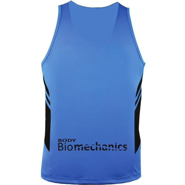 BODY BIO W1111 CYAN/BLACK TASMAN SINGLET - MEN'S
