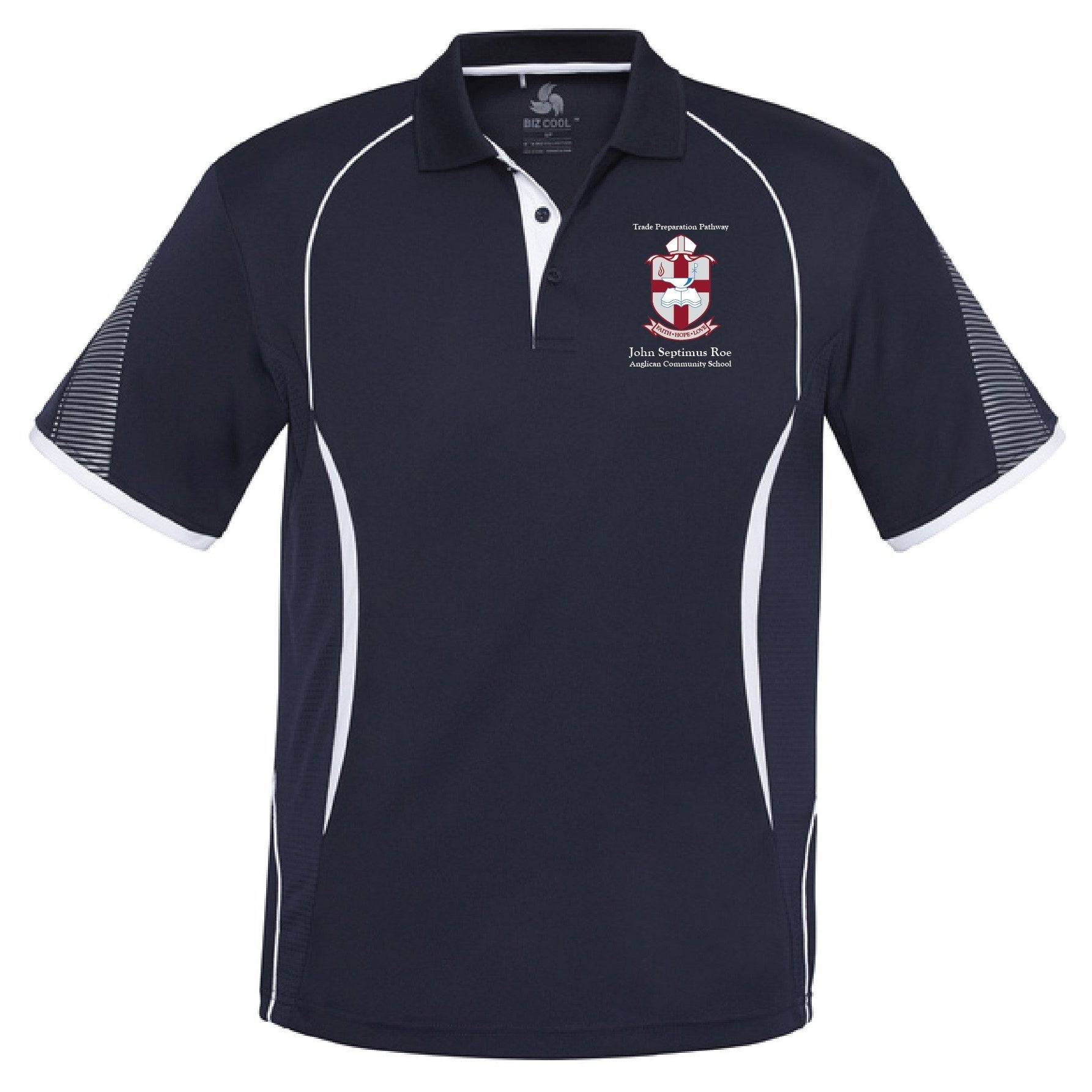 JSR - TRADE PREP - P405MS RAZOR POLO - NAVY/WHT