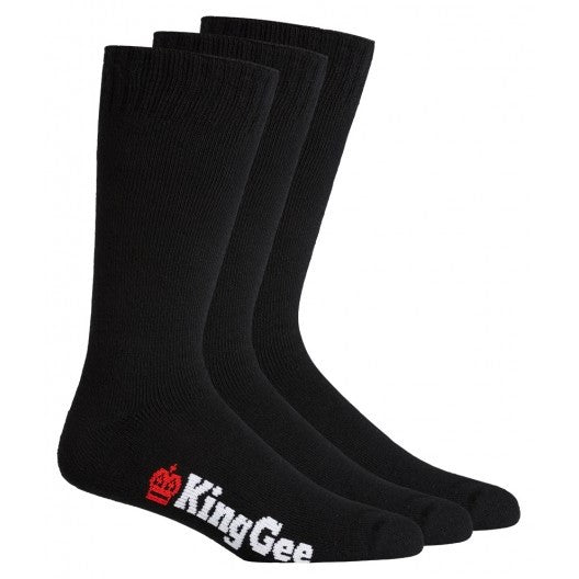 JSR - TRADE PREP - K09230 KING GEE 3PK BAMBOO WORK SOCKS - BLACK