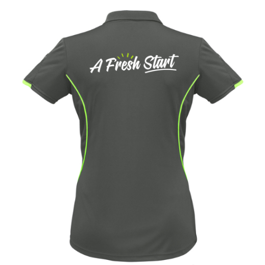 IGA BC P405LS LADIES' RAZOR POLO - GREY/LIME