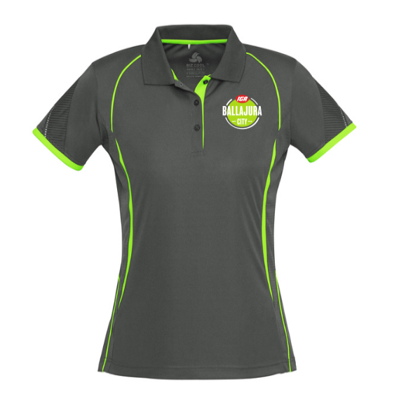 IGA BC P405LS LADIES' RAZOR POLO - GREY/LIME