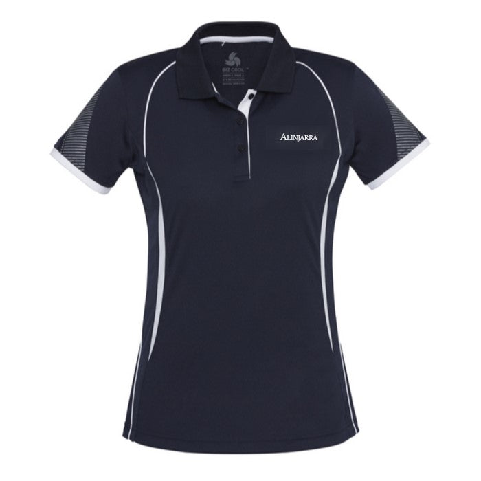 ALINJARRA (STAFF) P405LS LADIES' RAZOR POLO - NAVY/WHT