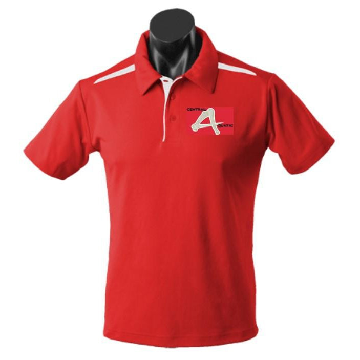 CENTRAL AQUATIC 1305 MEN'S PATERSON POLO - RED/WHT