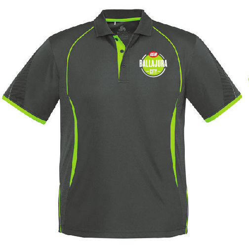 IGA BC P405MS MEN'S RAZOR POLO - GREY/LIME