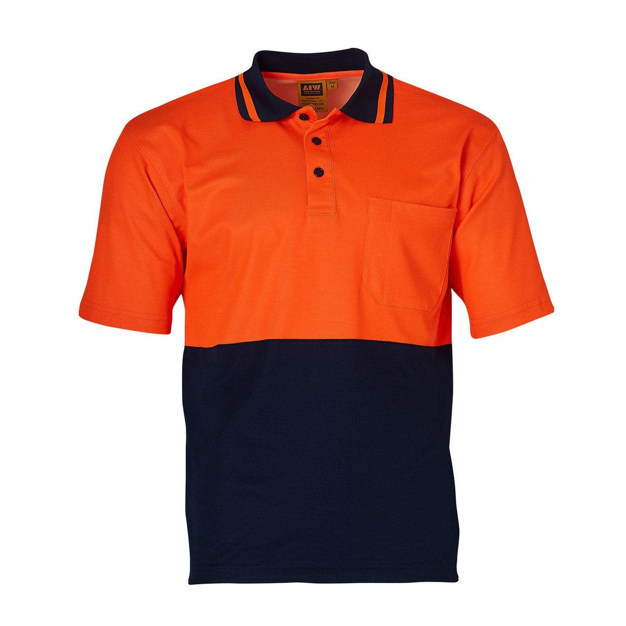 FRESH FRONTIER - SW12 - SAFETY POLO - ORANGE/NAVY