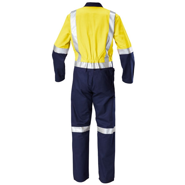 PINNACLE - (MINING) - Y00262 - HIVIS 2 TONE COTTON DRILL COVERALL-3M TAPE - Y/N
