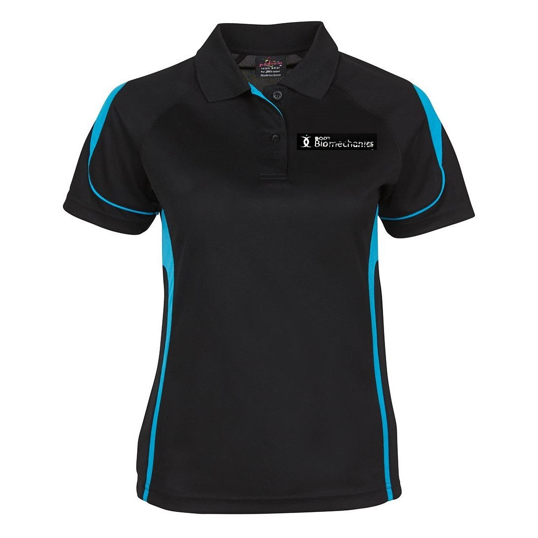 BODY BIO 7BEL1 PODIUM BELL POLO BLK/AQUA - LADIES