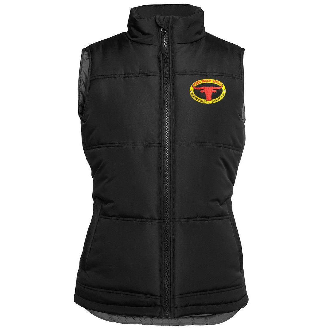 BEEF SHED | 3ADV1 - LADIES PUFFER VEST - BLACK