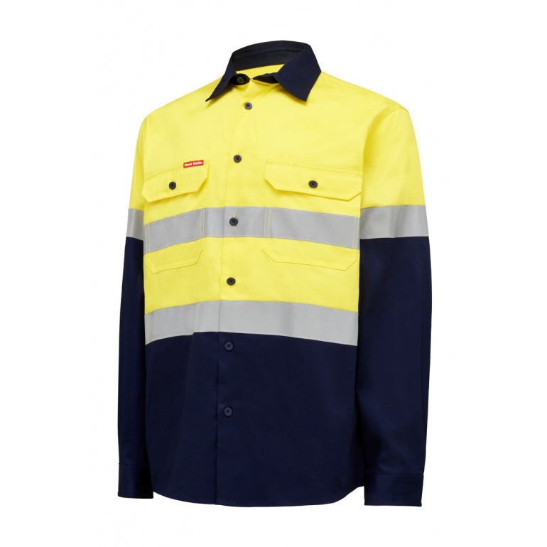 PROTECTION 1 SECURITY - LS HV SHIRT W/TAPE - YELLOW/NAVY