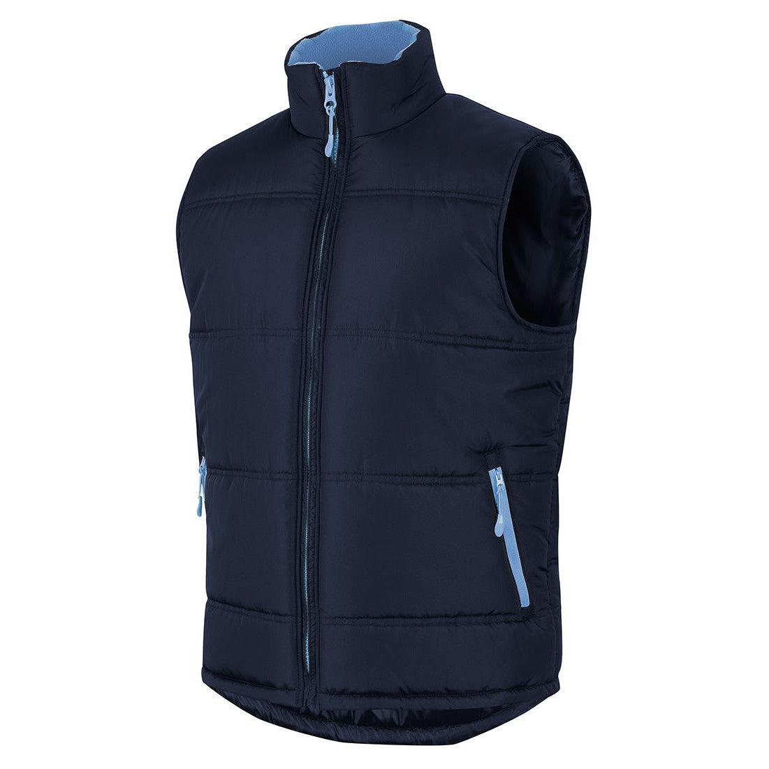 OES - 3ACV - PUFFER CONTRAST VEST - BLACK/AQUA