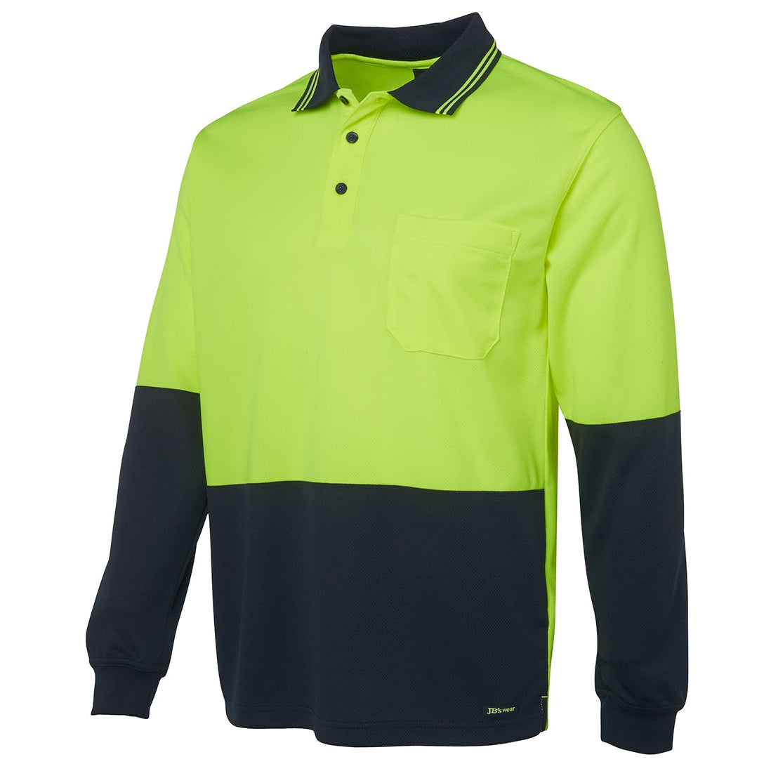 FENCEMAKERS - 6HVPL - HIVIS L/S TRAD POLO  - LIME/NAVY
