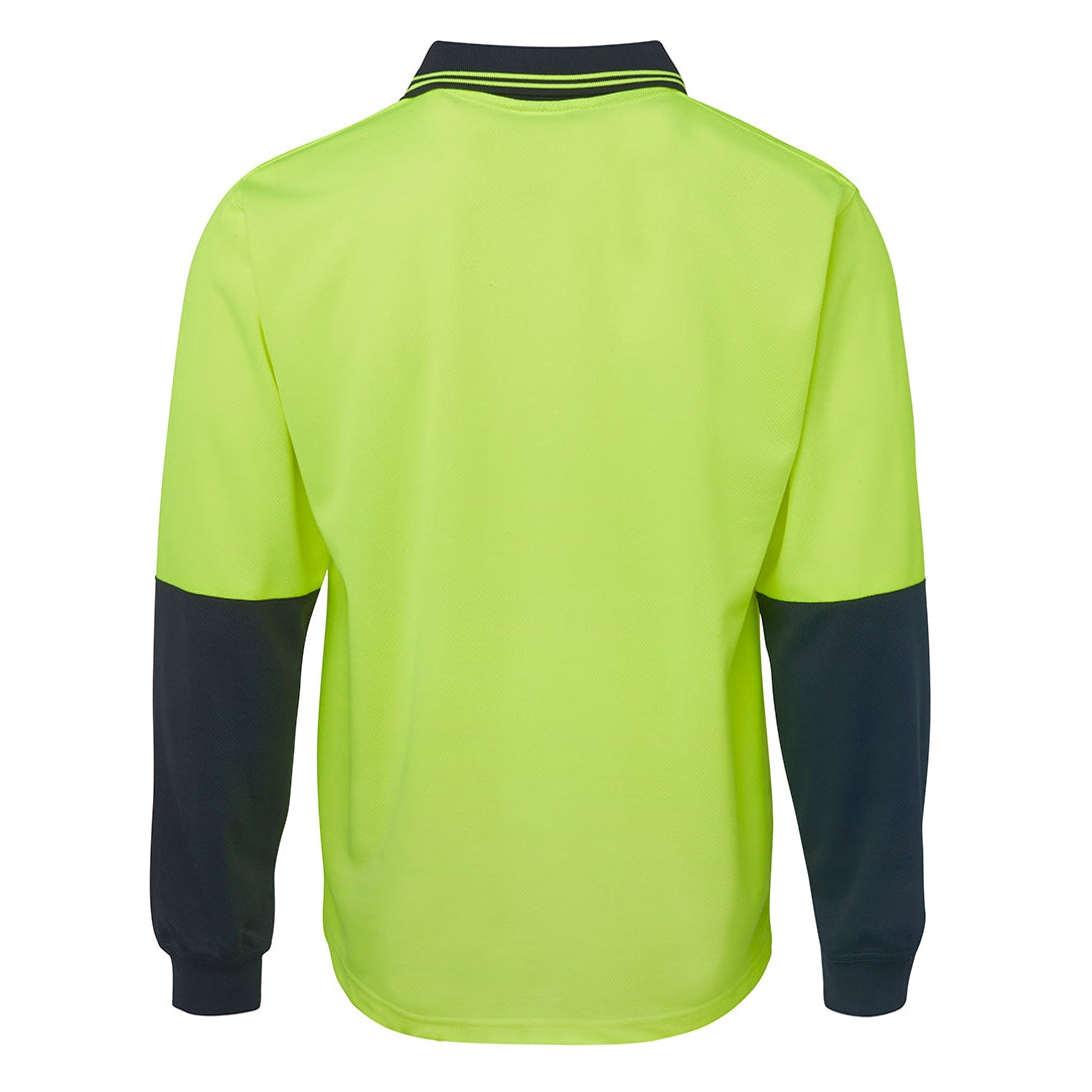 FENCEMAKERS - 6HVPL - HIVIS L/S TRAD POLO  - LIME/NAVY