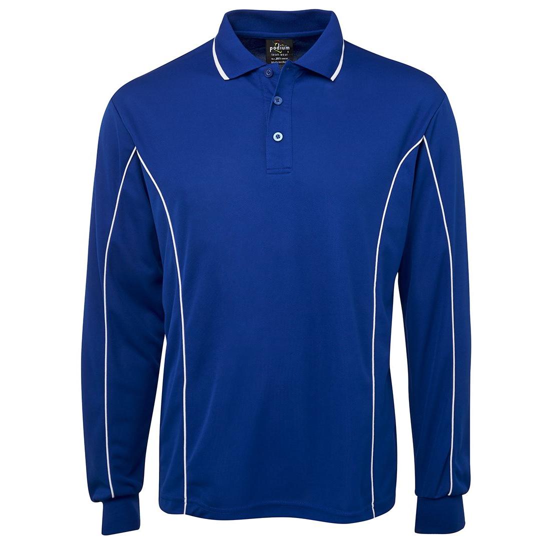 CARINE P.E - STAFF POLO -  7PIPL PODIUM L/S PIPING POLO
